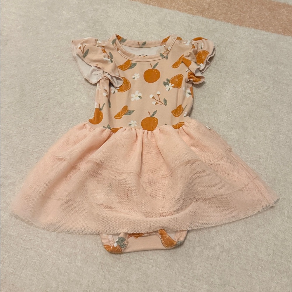 Peach Floral Kids One Piece